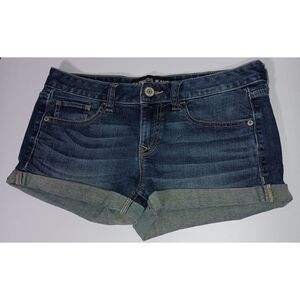 EXPRESS, Blue Cuff Denim Shorts, Woman Size 4